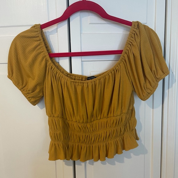 Yellow Puffy Sleeve Top - Picture 3 of 3